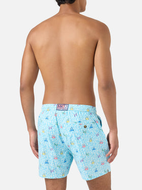 Comfort Light klassische Stretch-Badeshorts mit Krabben-Print 