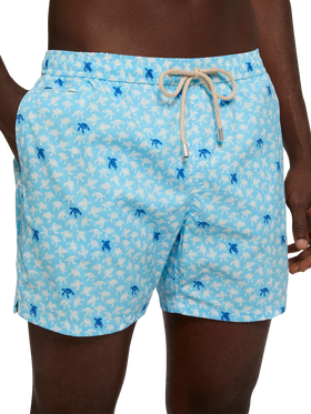 Comfort Light swim shorts with sea turtle print