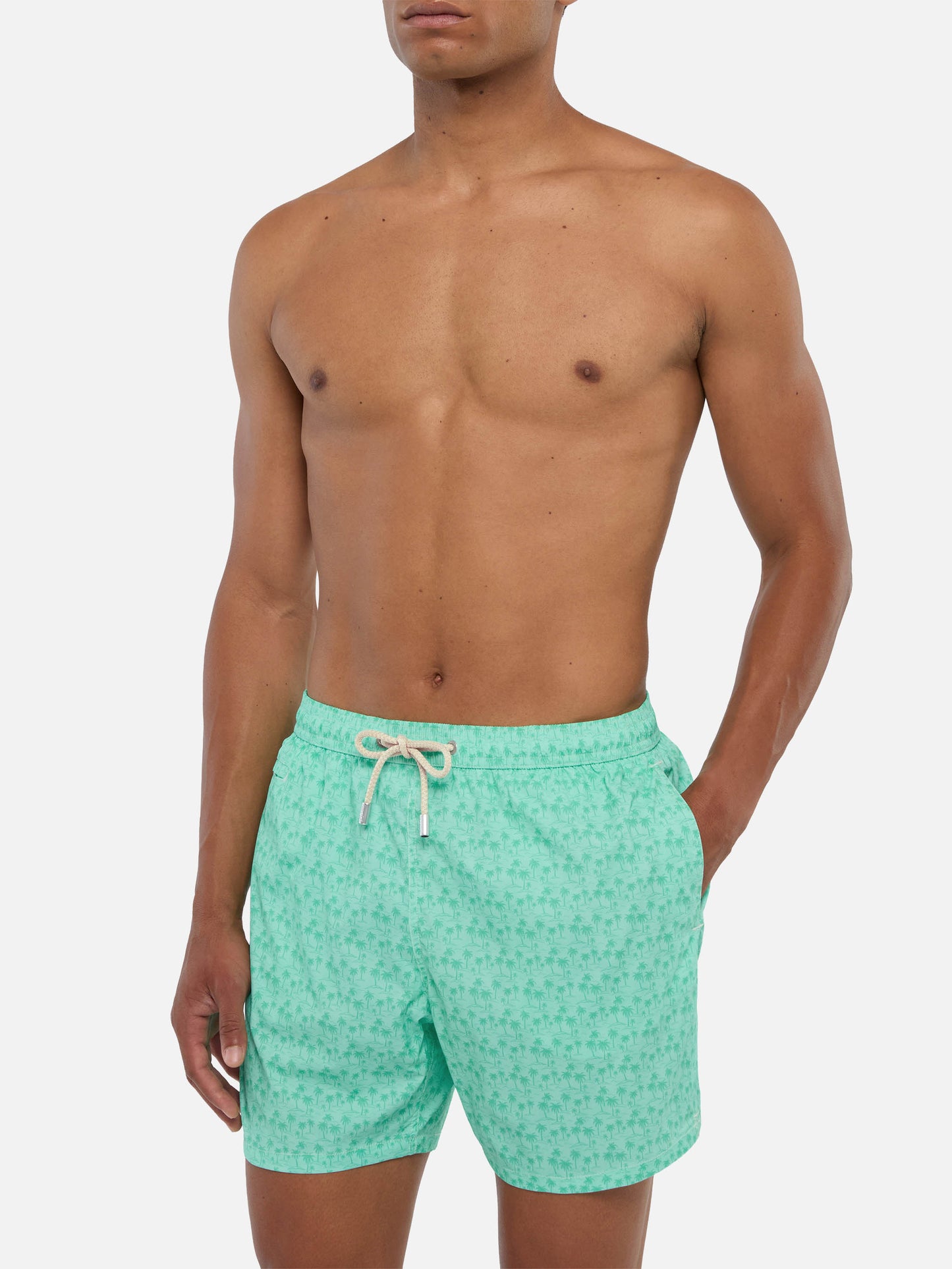 Comfort Light swim shorts with palms print