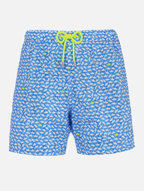 Comfort Light classic stretch swim shorts with sharks print - MC2 Saint Barth