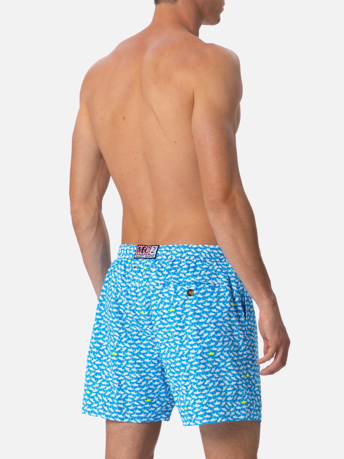 Comfort Light classic stretch swim shorts with sharks print - MC2 Saint Barth