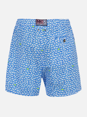 Comfort Light classic stretch swim shorts with sharks print - MC2 Saint Barth