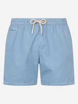 Man Comfort Light swim shorts with gingham print