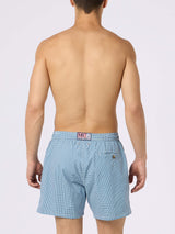 Man Comfort Light swim shorts with gingham print