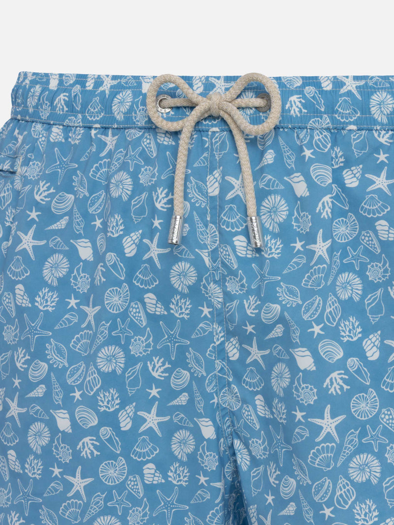 Comfort Light swim shorts with tropical shell print