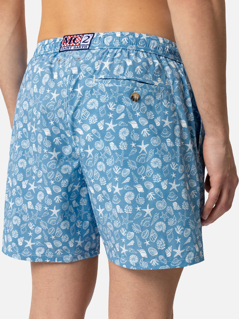 Comfort Light swim shorts with tropical shell print