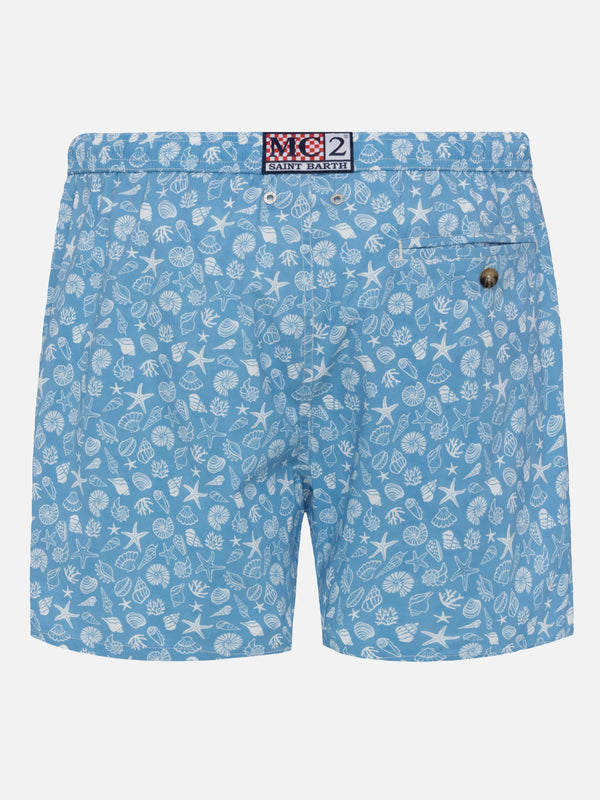 Comfort Light swim shorts with tropical shell print