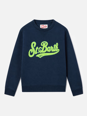 Sweatshirt garçon en coton avec patch en éponge St. Barth 