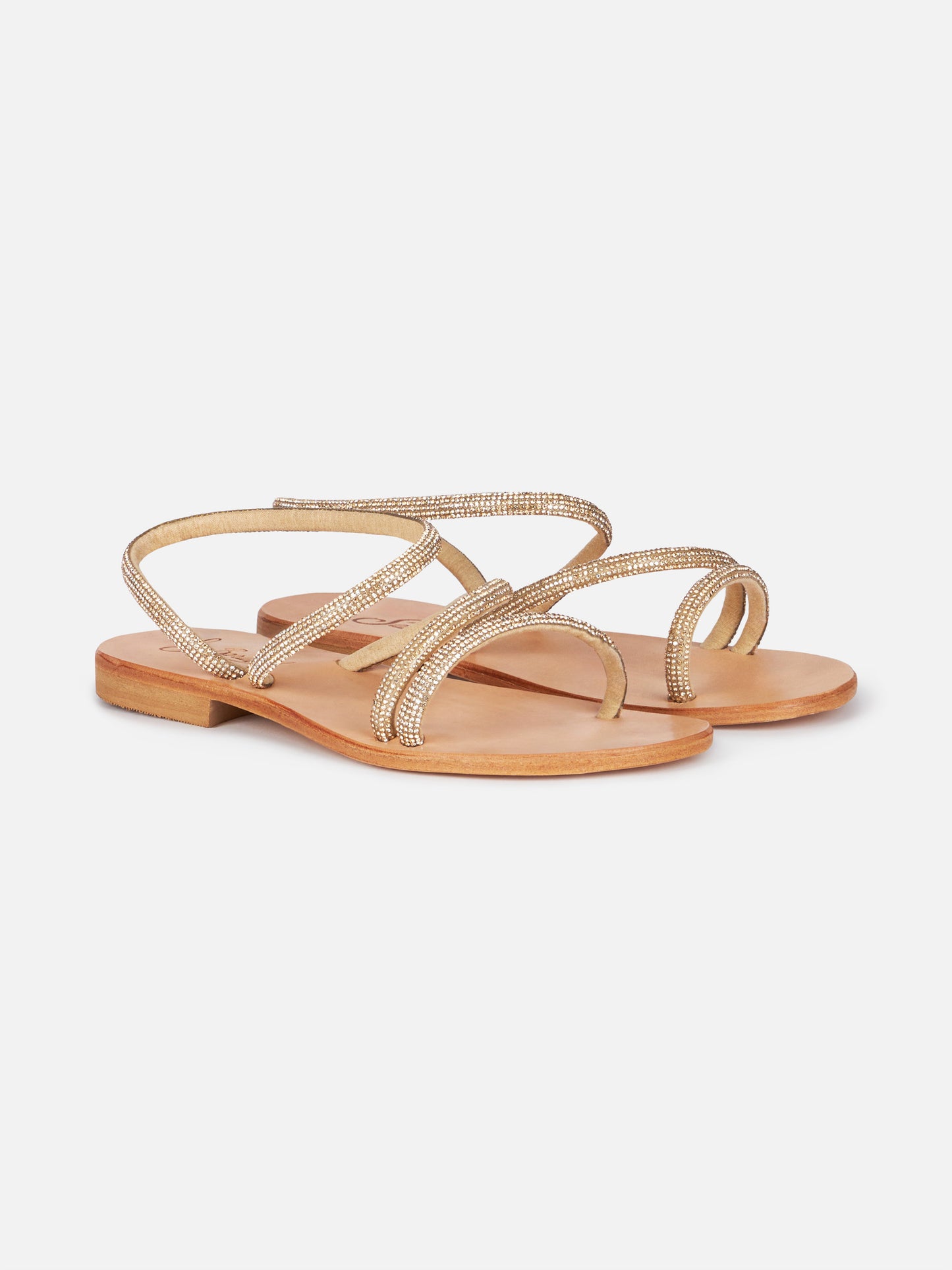 Sandali bassi Cora con strass dorati