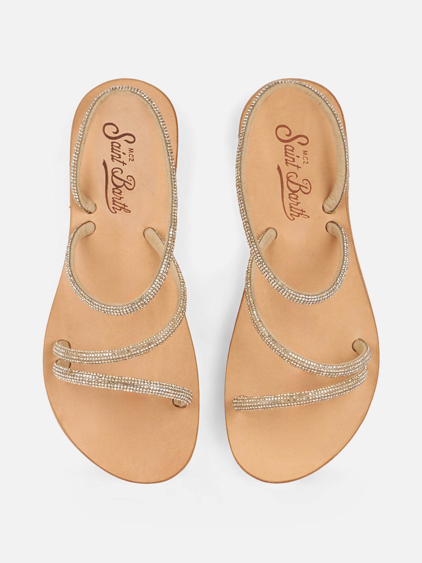 Sandali bassi Cora con strass dorati