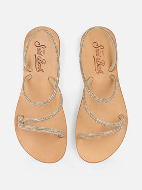 Sandali bassi Cora con strass dorati
