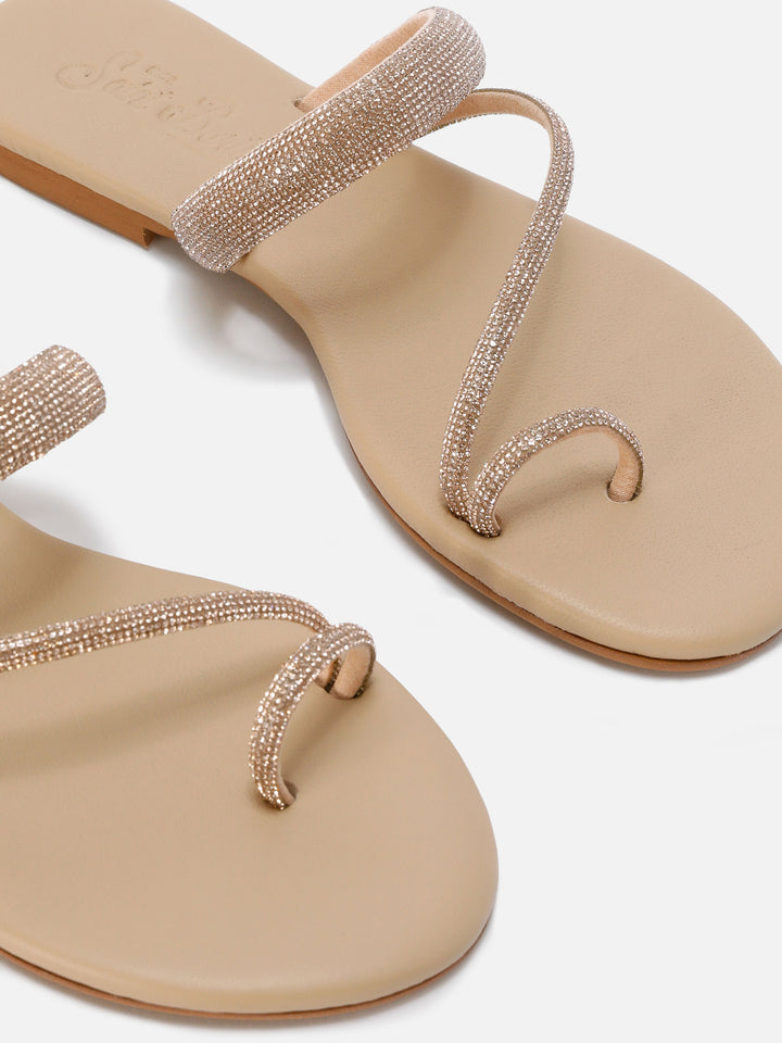 Cora Ring Sandal with champagne rhinestones