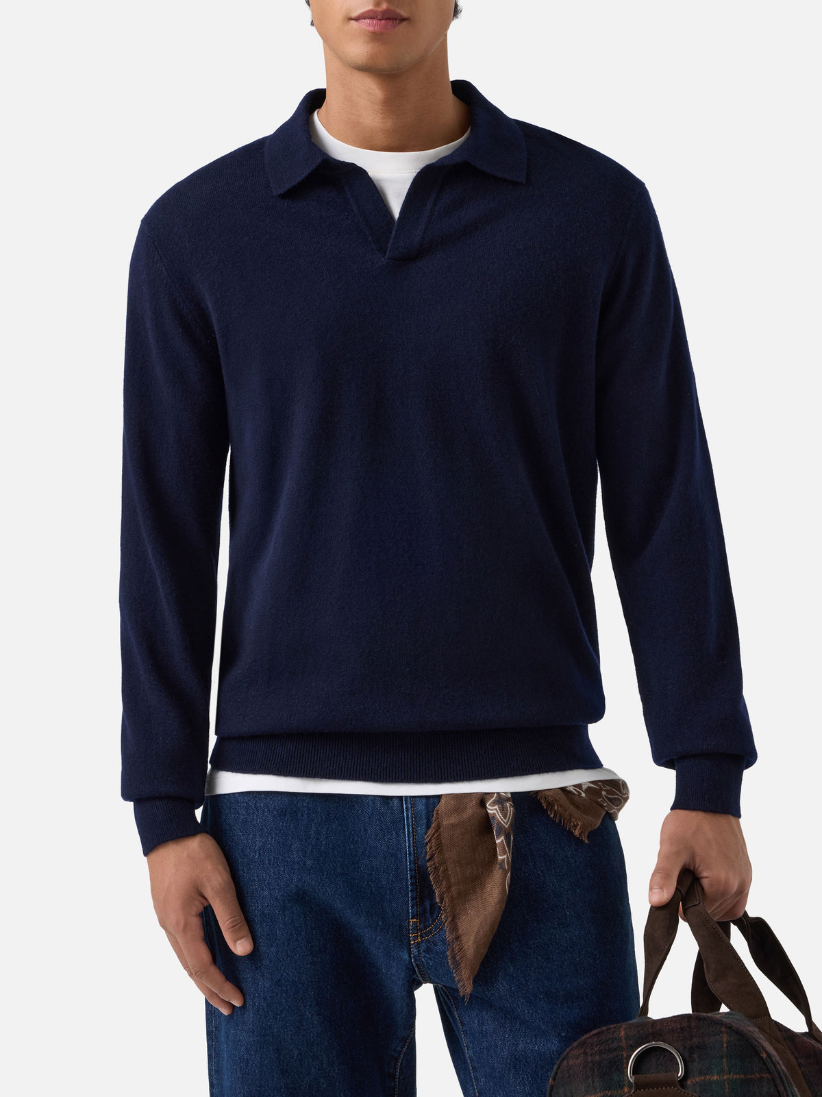 Navy blue Covent cashmere polo