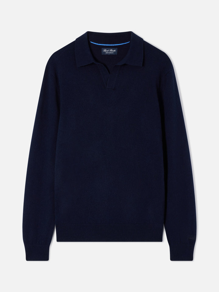Polo Covent en cachemire blue bleu marine 