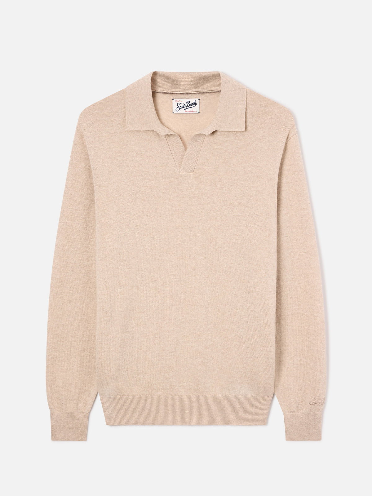 Polo Covent beige in misto lana merino e cashmere