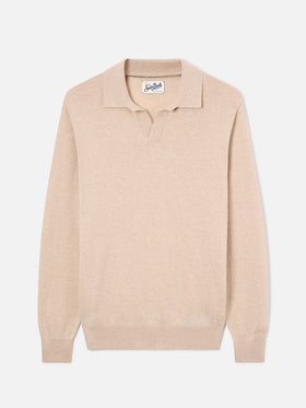 Polo Covent beige in misto lana merino e cashmere