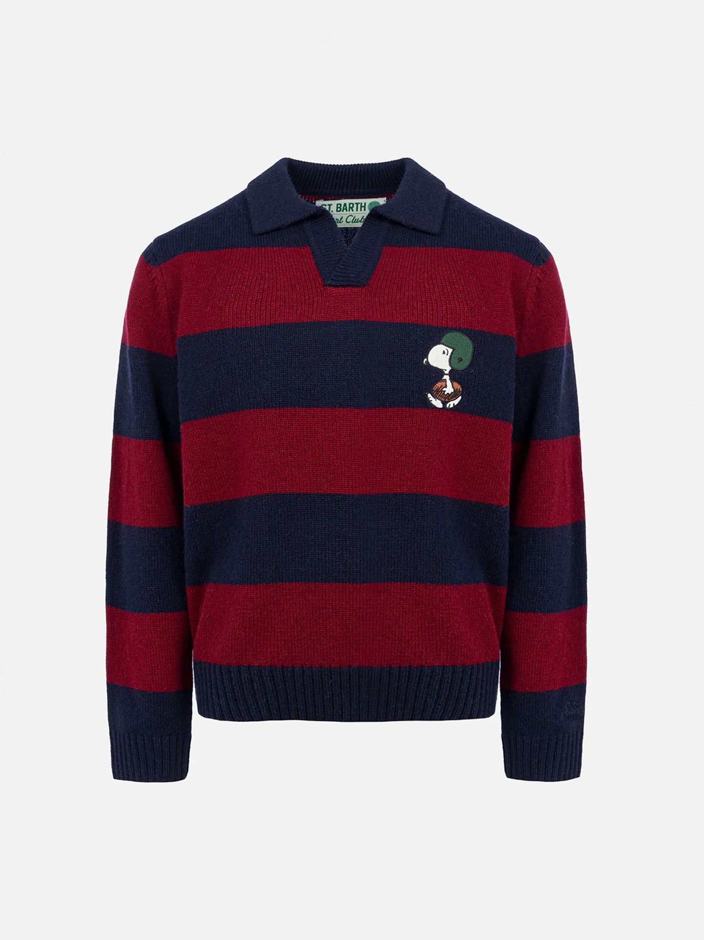 Boy blue and red striped polo shirt Covent with Snoopy print | SNOOPY PEANUTS SPECIAL EDITION