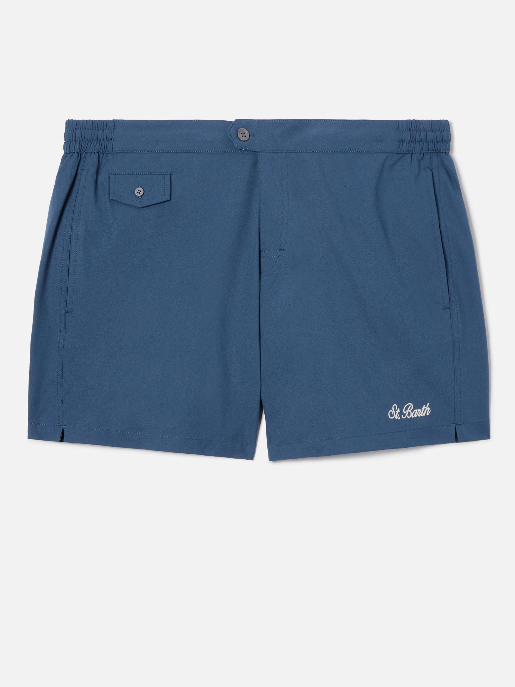 Capferrat swim shorts in navy blue with embroidered logo – MC2
