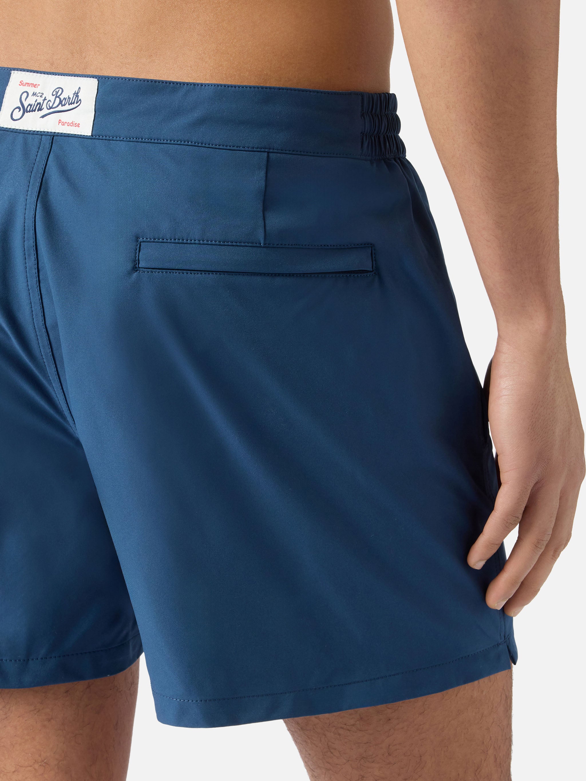 Capferrat swim shorts in navy blue with embroidered logo – MC2