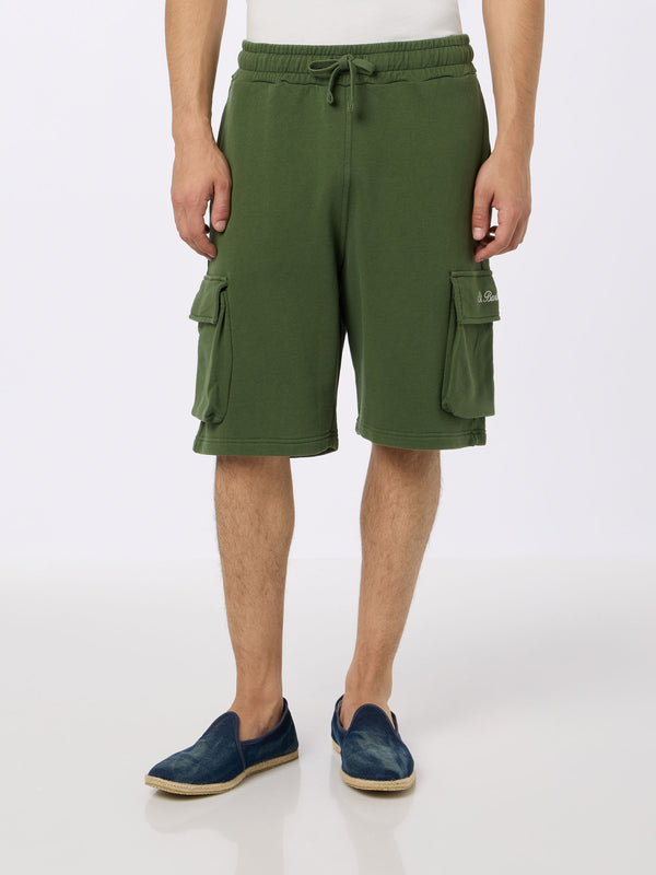 Pantaloncini  cargo da uomo verde militare Cargy