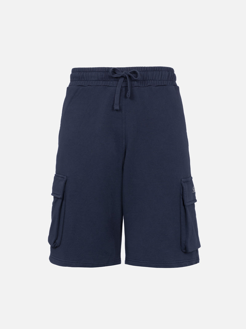 Pantaloncini cargo da uomo blu navy Cargy