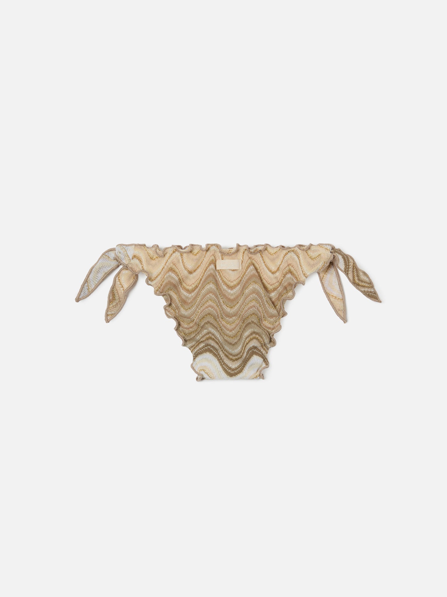 Cric gold tone raschel swim briefs with wave motif