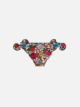 Girl swim briefs with tattoo print - MC2 Saint Barth