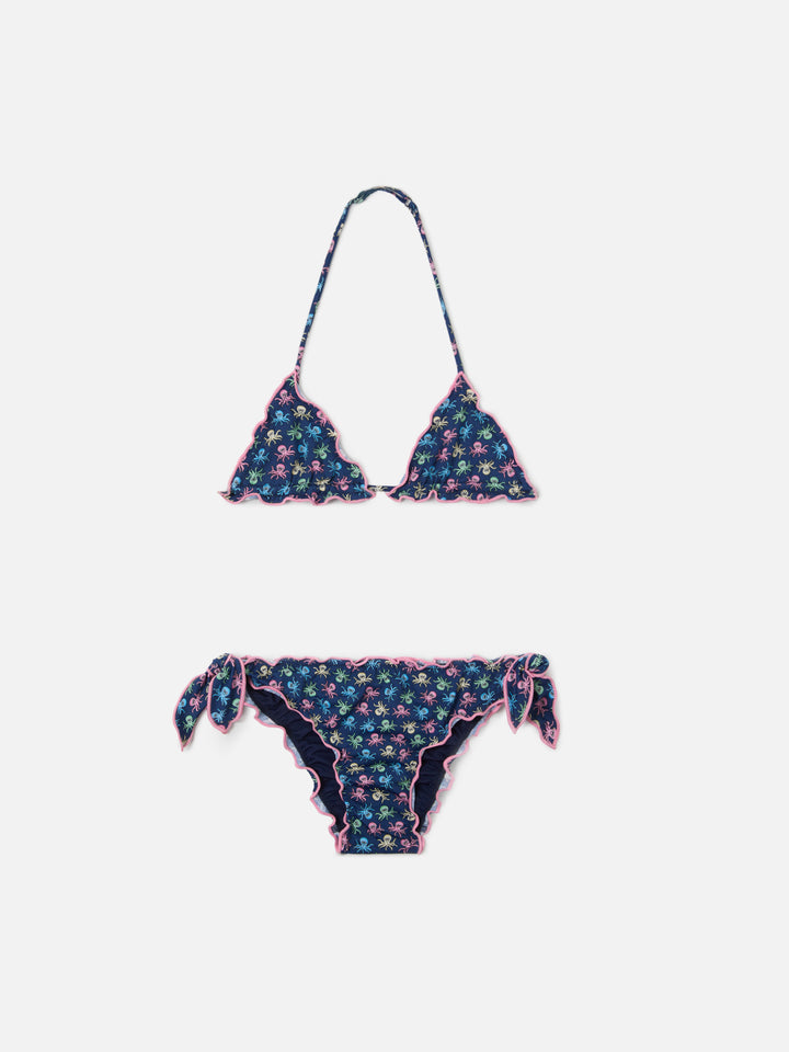 Cris classic triangle bikini with octopus print