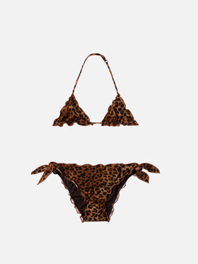 Bikini a triangolo classico Cris con stampa animalier