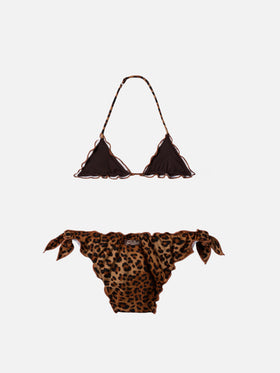 Bikini a triangolo classico Cris con stampa animalier
