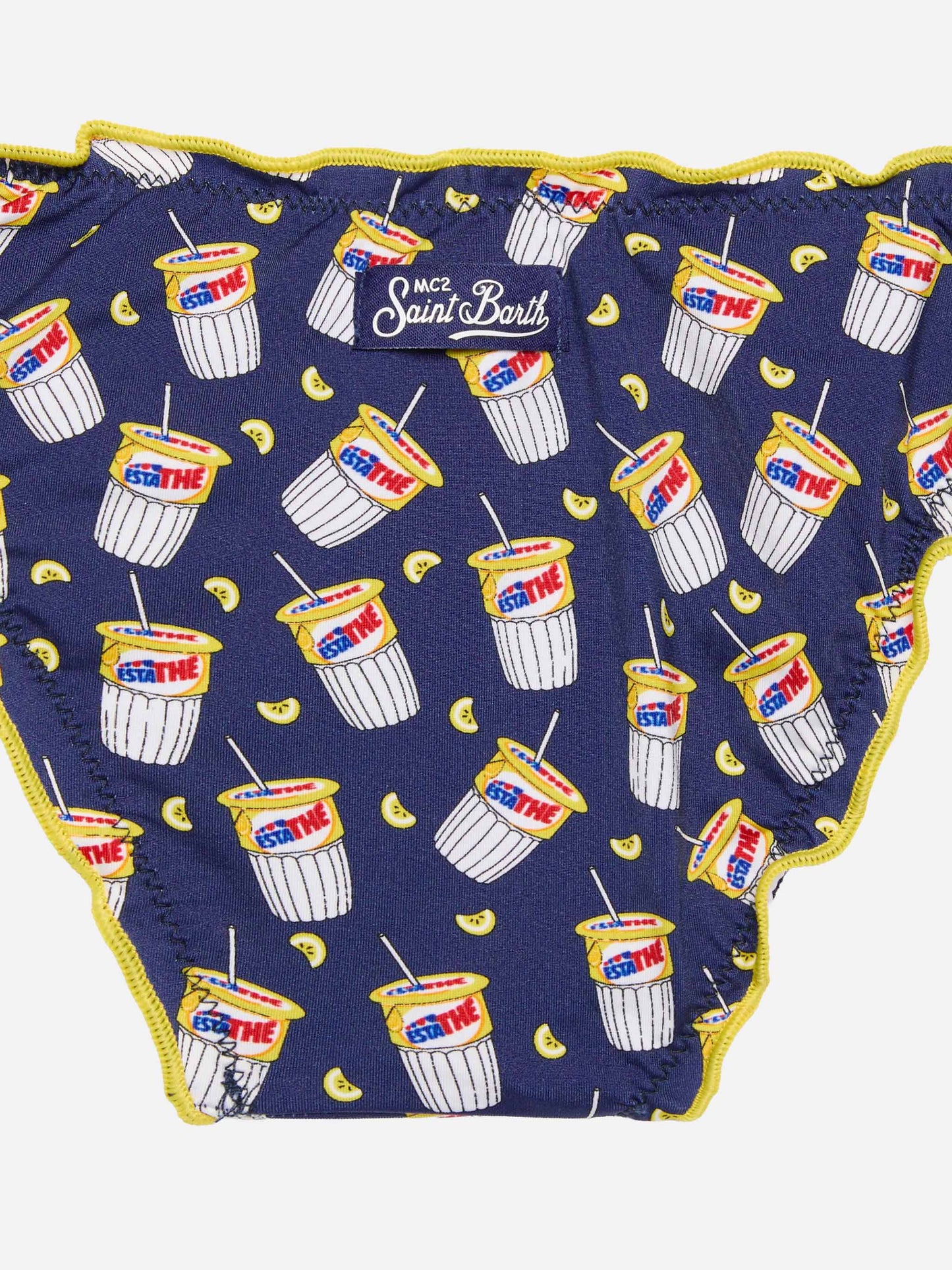 Bikini da bambina a triangolo con stampa Estathé | Edizione speciale Estathé®