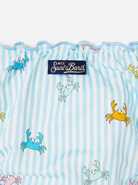 Cris stretch bikini with striped and crab print