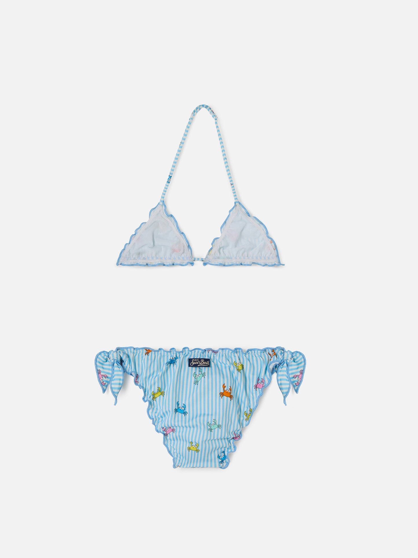 Cris stretch bikini with striped and crab print