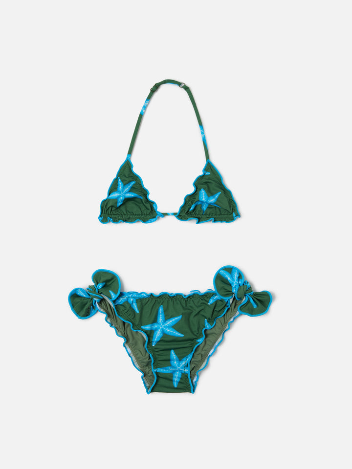 Bikini a triangolo classico Cris con stampa stelle marine