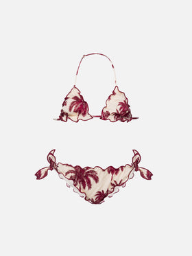 Bikini a triangolo classico Cris con stampa Toile de Jouy | AI CO-CREATED DESIGN BY RICKDICK - POWERED BY RED-EYE