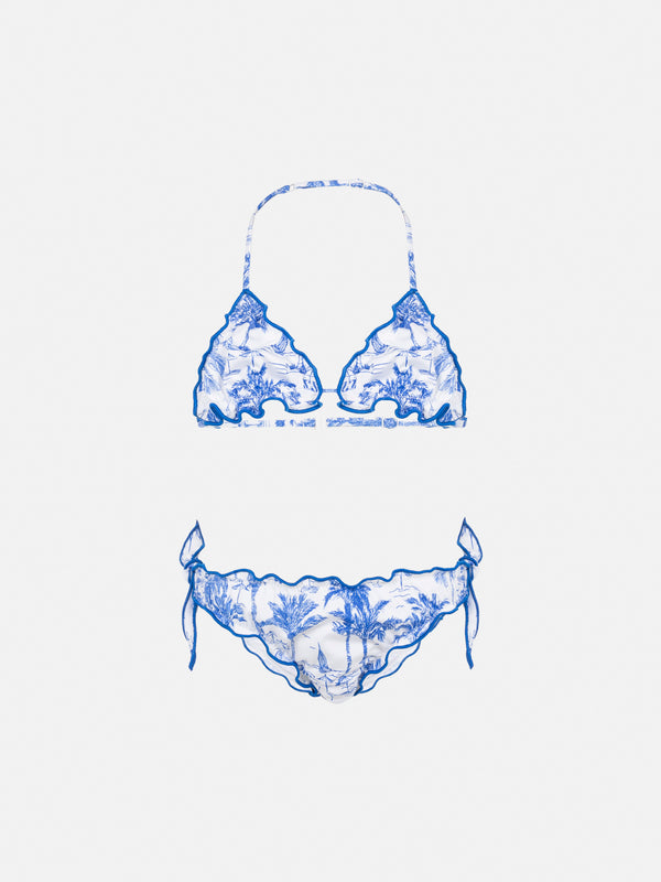 Cris classic triangle bikini with toile de jouy print