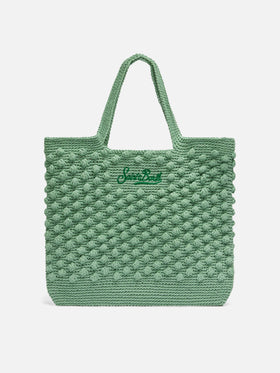 Salbeigrüne Häkeltasche