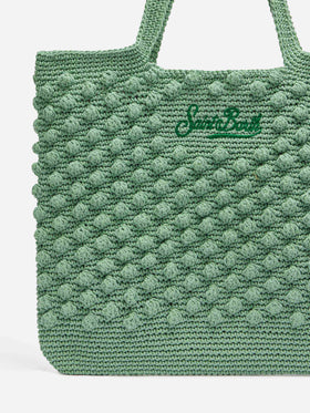 Salbeigrüne Häkeltasche
