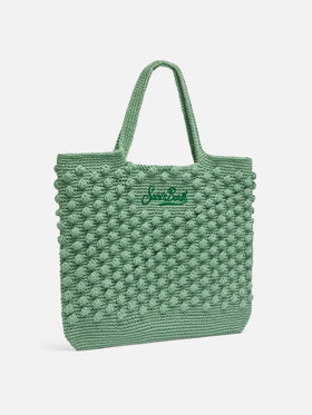 Salbeigrüne Häkeltasche