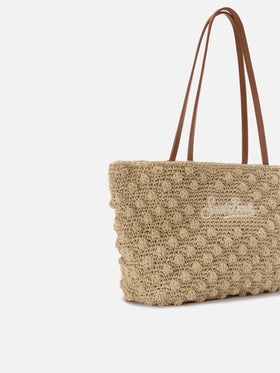 Crochet Tote medium bag with embroidered logo
