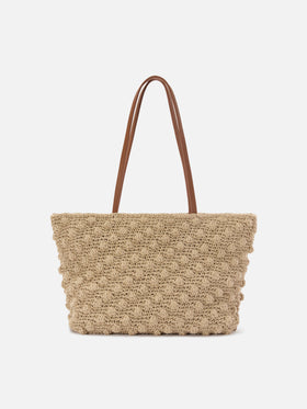 Crochet Tote medium bag with embroidered logo