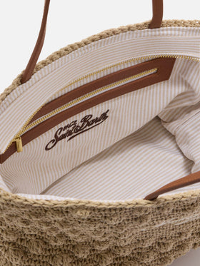 Crochet Tote medium bag with embroidered logo