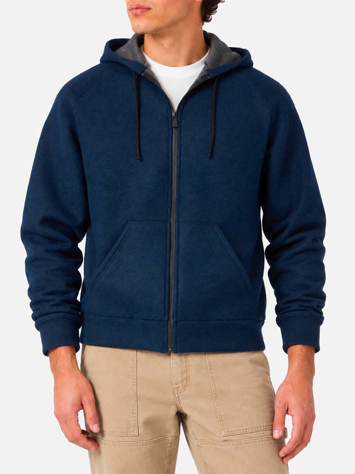 Sudadera Carrel de tejido técnico en color azul marino liso 