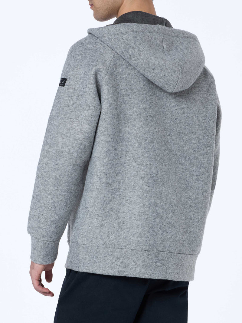 Man mélange grey technc fabric sweatshirt Carrel