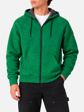 Sweat-shirt Carrel en tissu technique vert uni 