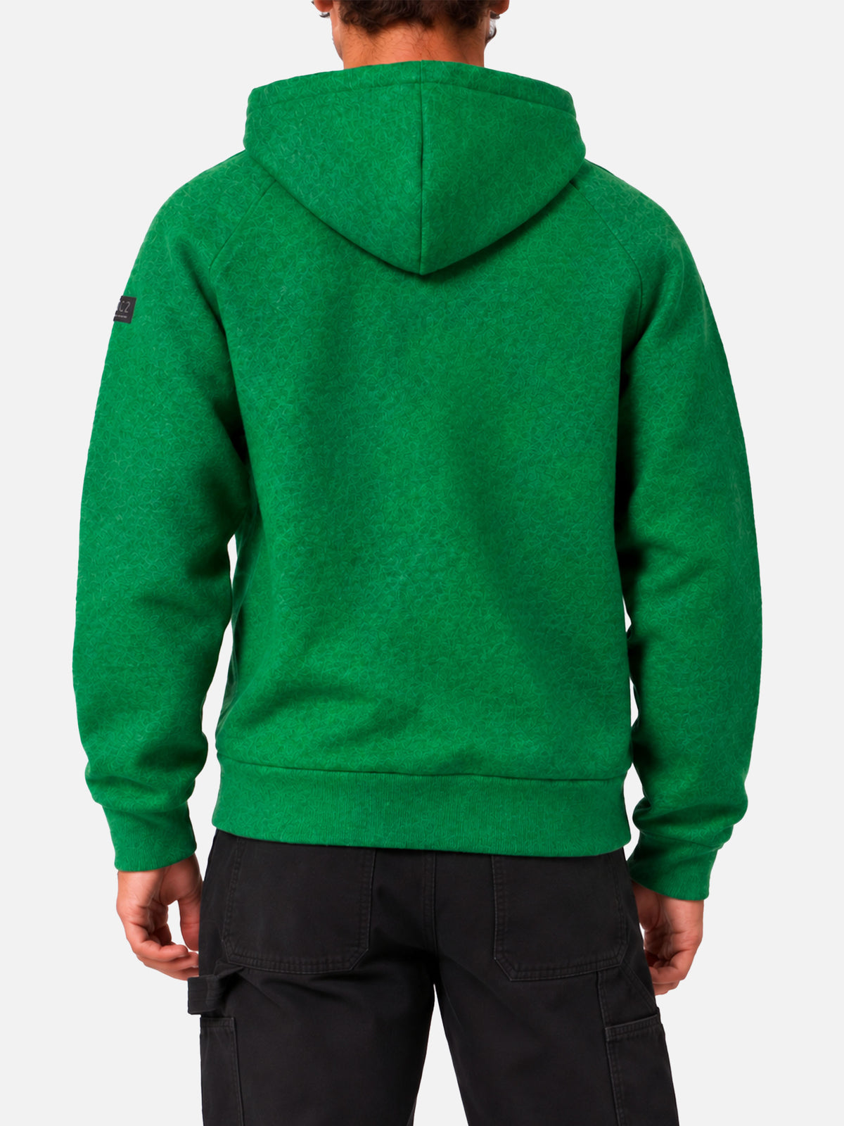 Sweat-shirt Carrel en tissu technique vert uni 