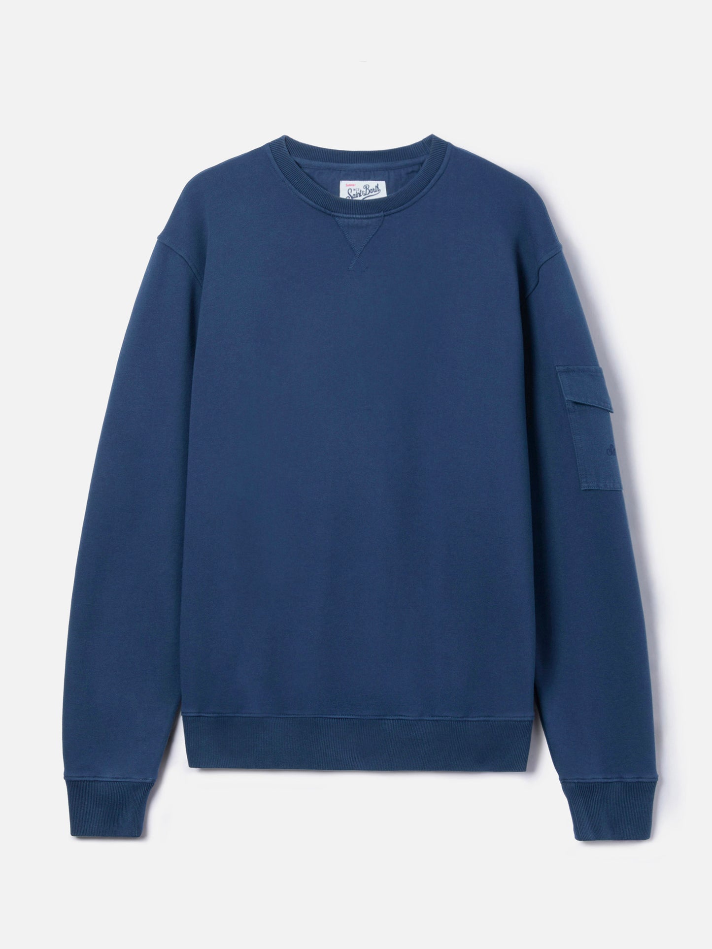 Felpa Chester in felpa blu navy con tasca applicata