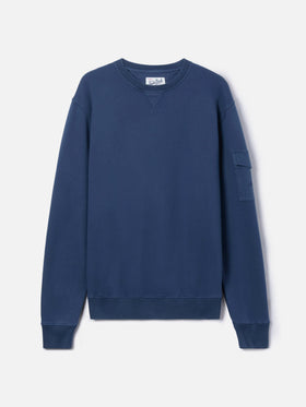 Navy blue Chester fleece sweatshirt with sleeve pocket