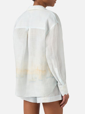 Camicia Cristal in ramie con stampa St. Tropez