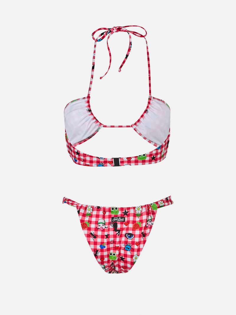 Bikini a fascia da donna Dahelle con stampa a quadretti e fantasia | BEEPY BELLA SPECIAL EDITION